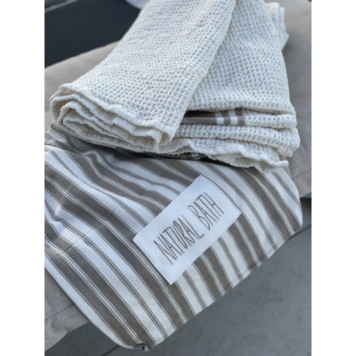 "natural bath" waffle towel with envelope