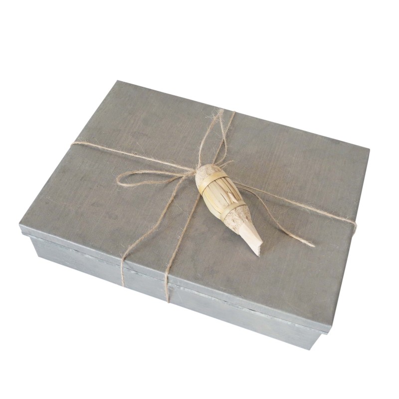 Asciugamani sottili riga blu cotone in box latta 40 x 70 cm