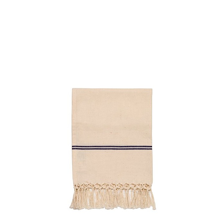 Thin blue striped cotton towels in tin box 40 x 70 cm