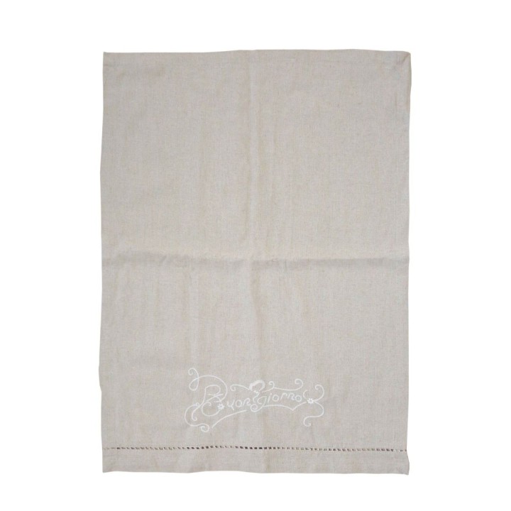 Natural cotton towel "goodmorning" embroidery