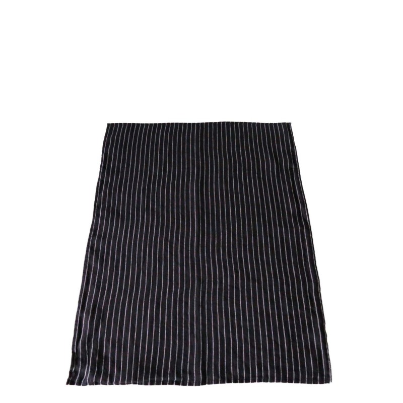 Canovaccio 100%lino nero righe bianche 50 x 70 cm
