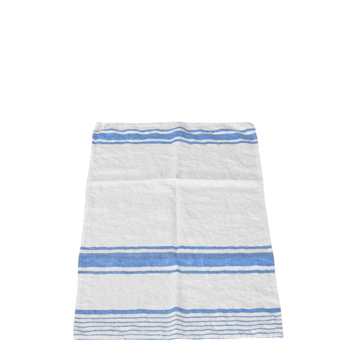 100%linen dishcloth white/blue color 47x70 cm
