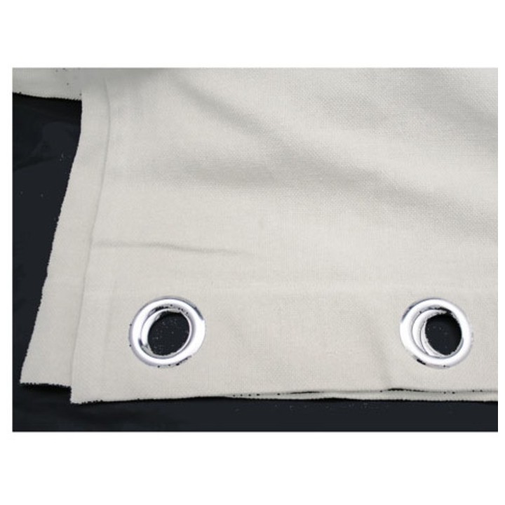 Cotton curtain with aluminium rings white colour 135 x 290 cm