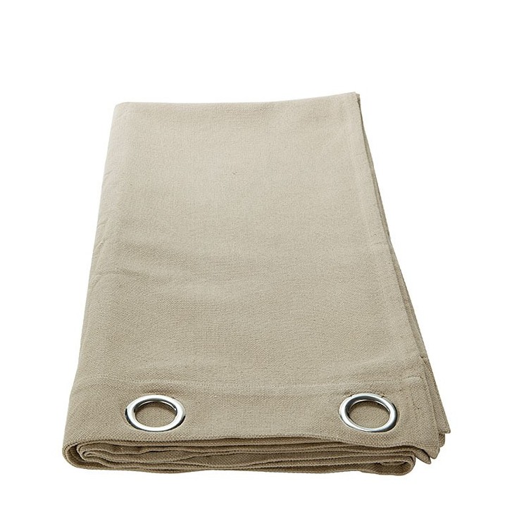 Tenda cotone con anelli alluminio colore lino 135 x 290 cm
