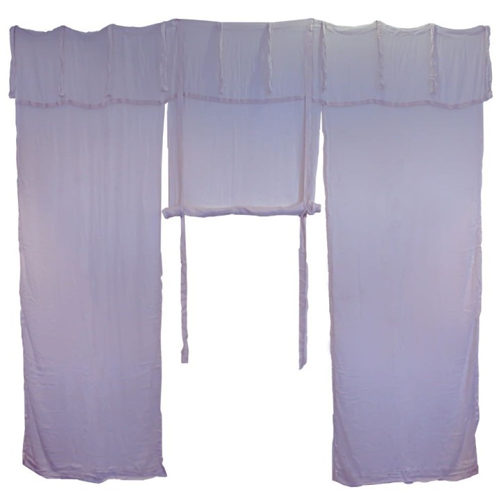 Tenda garza 100%cotone lilla 3 pannelli 340+296+50