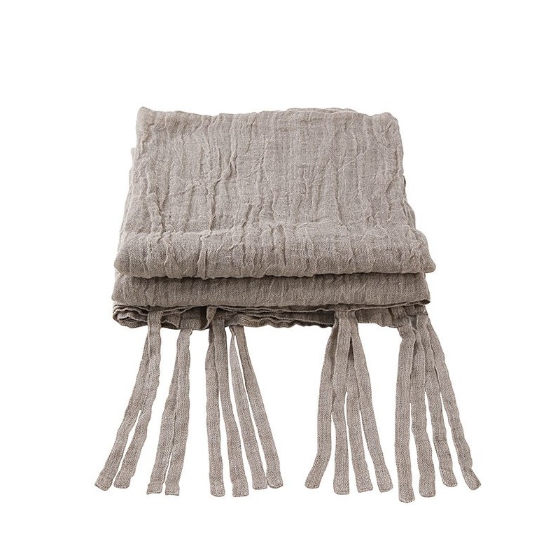 Rideau en 100%lin gaze couleur naturel avec lacets