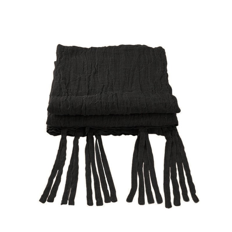 Tenda 100%lino garzata nera +20cm lacci 150 cm