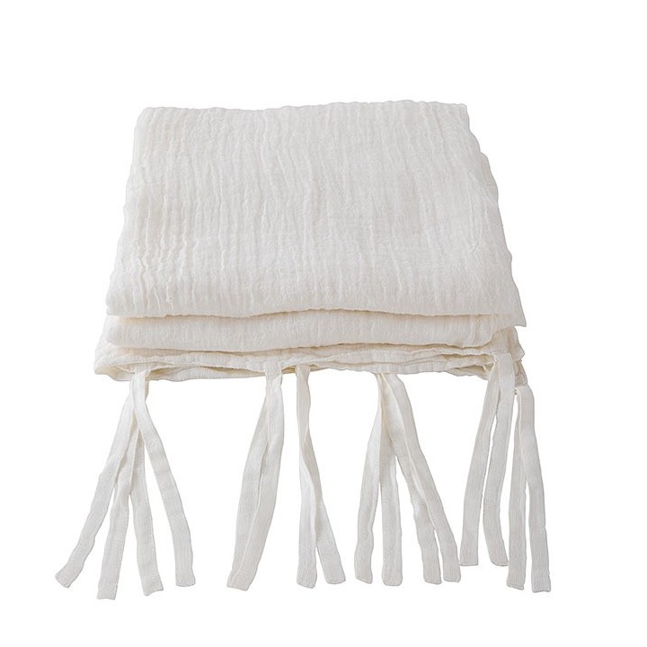 Tenda 100%lino garzata panna +20cm lacci 150 cm