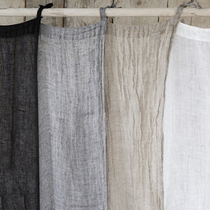 100%linen gauzed curtain with laces cream color 150 x 280 cm