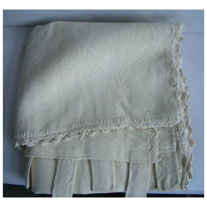 Tent en jute Épaisse crÈme bord crochetÉ À la main 150 x 260 cm