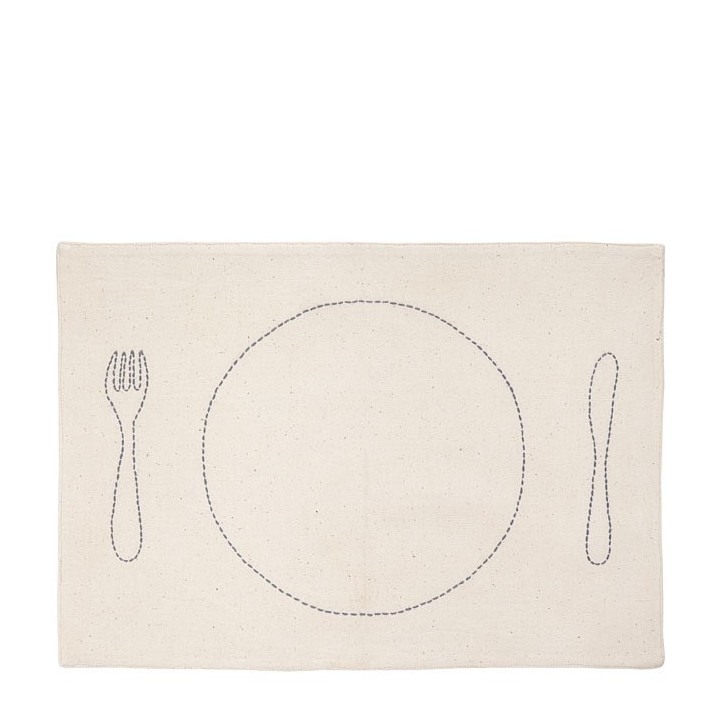 Set de table 100%coton tirets couleur lavande 32 x 45 cm