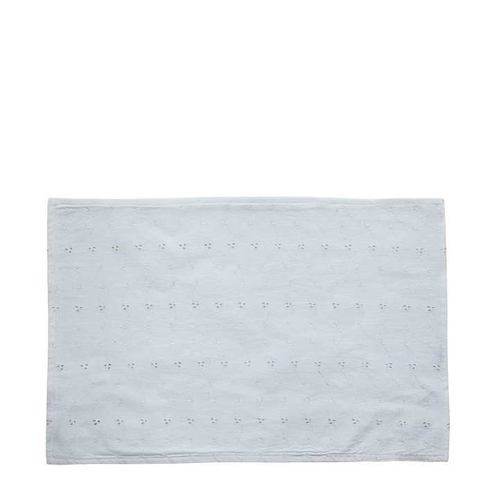 Placemat 100% cotton with embroidery white color 33 x 48 cm