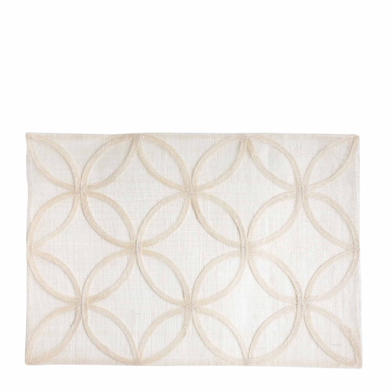 Abaca placemat with petals deco 33 x 48 cm