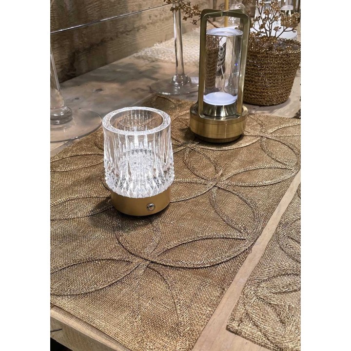 Abaca placemat with petals deco 33 x 48 cm