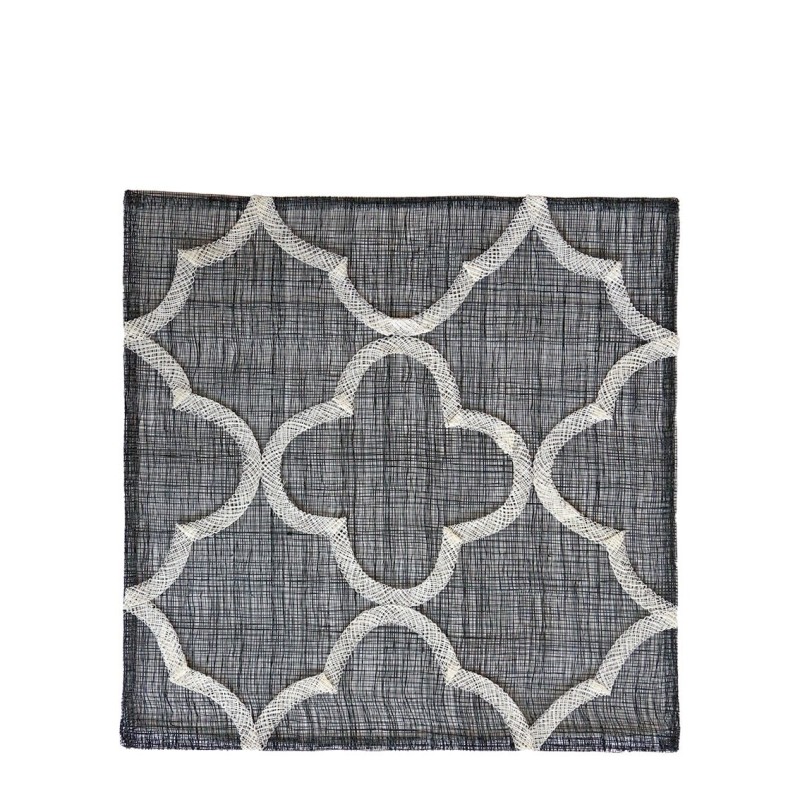 Sous-plat en abaca avec dÉcoration 36 x 36 cm