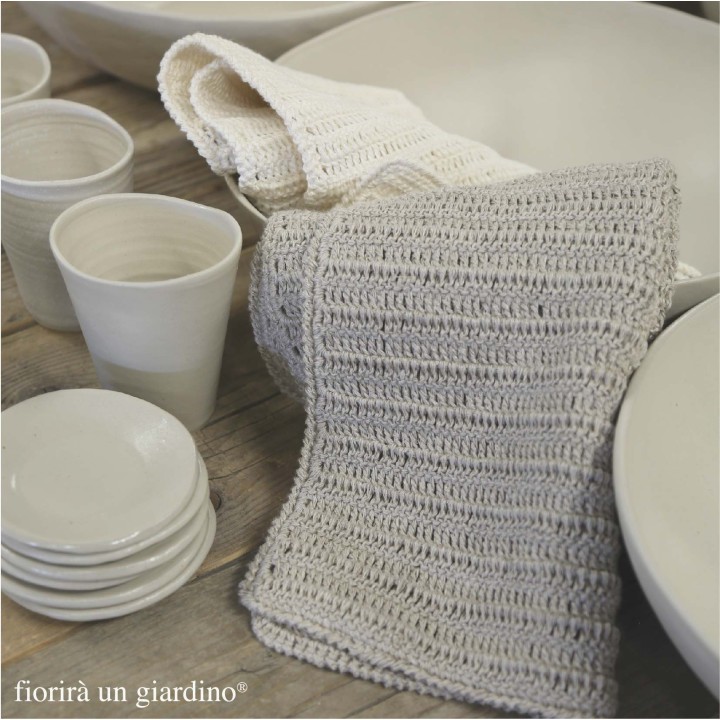 Set de table en 100%lin crochet couleur naturel 33 x 49 cm
