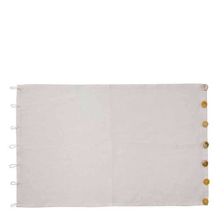 100%linen placemat with buttons eyelets cream 35 x 54 cm