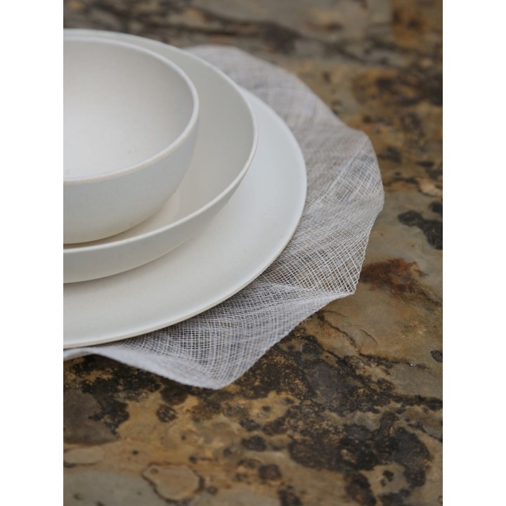 Abaca underplate volant edge