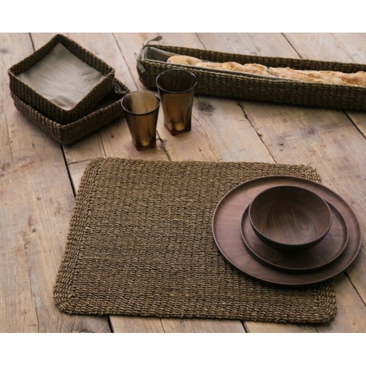 Set de table en abaca trame epaisse couleur lin 39 x 49.4 cm