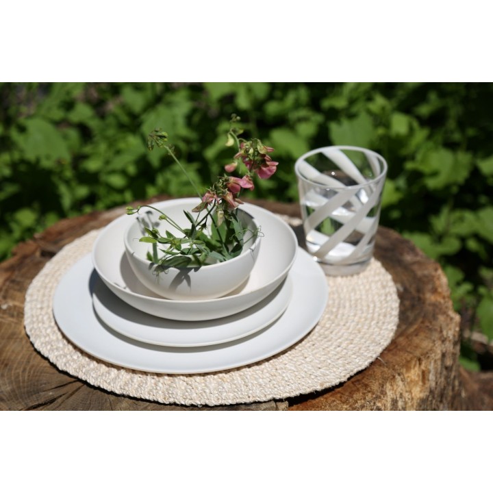 Sous-plat trame epaisse couleur blanche d38 cm