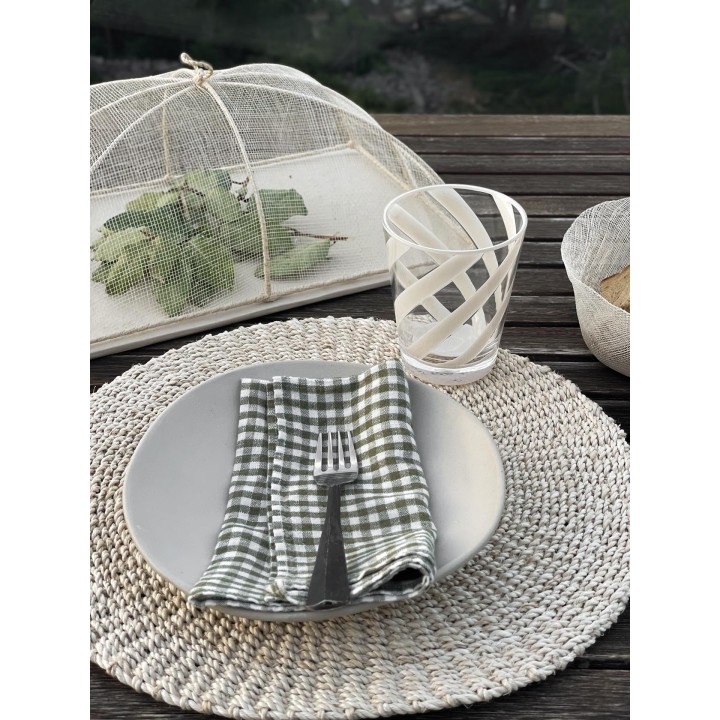 Sottopiatto intreccio spesso abaca bianco d38 cm