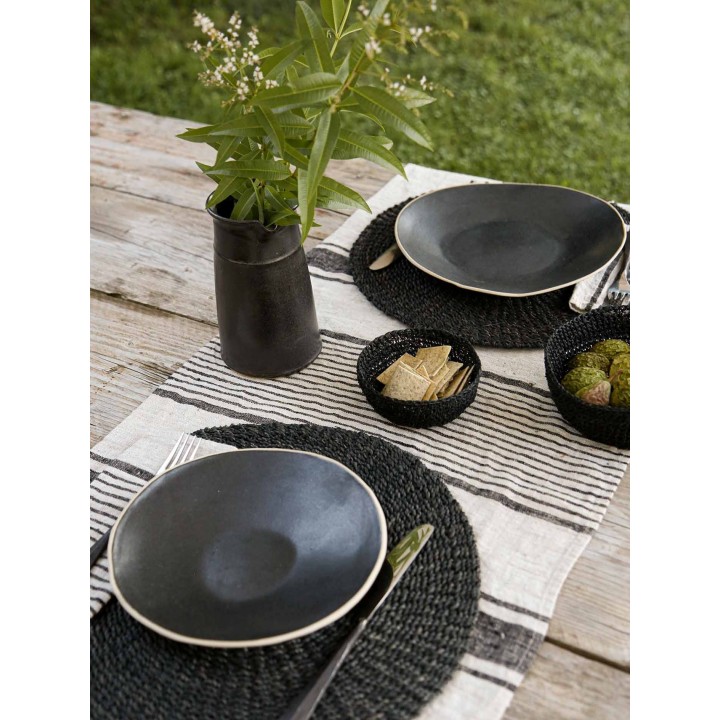 Sottopiatto intreccio spesso abaca col. nero d38 cm