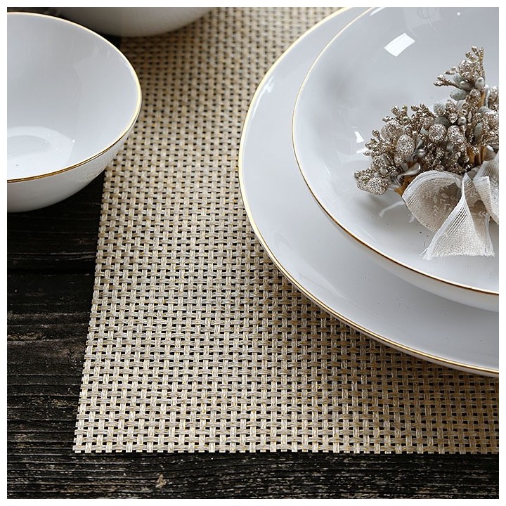 Set de table tresse couleur or 30 x 45 cm