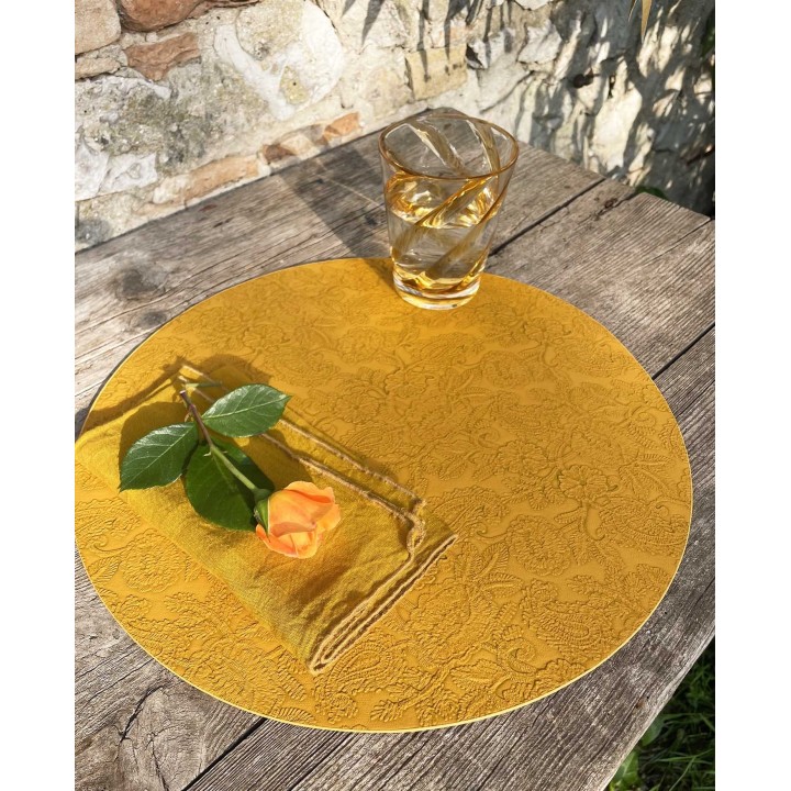 Poliurethane doubleface underplate with flower relief