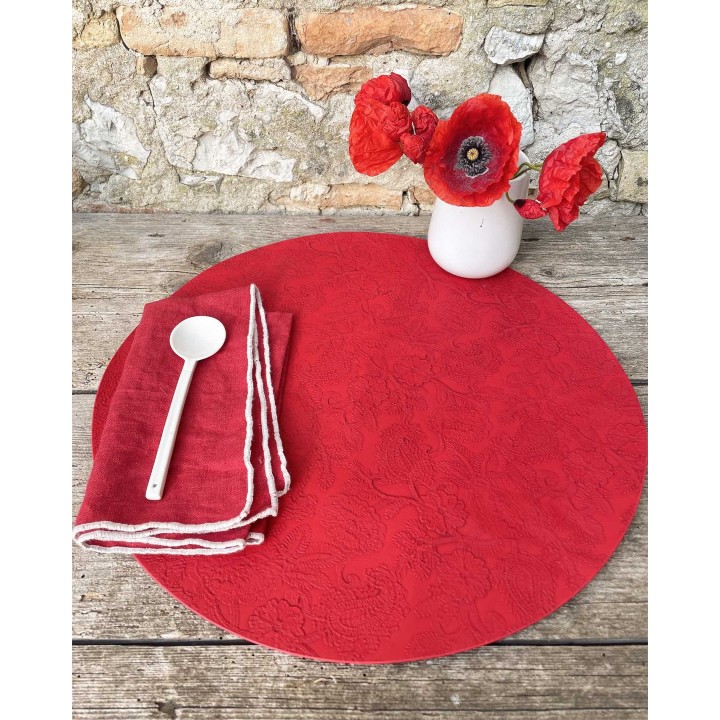 Poliurethane doubleface underplate with flower relief