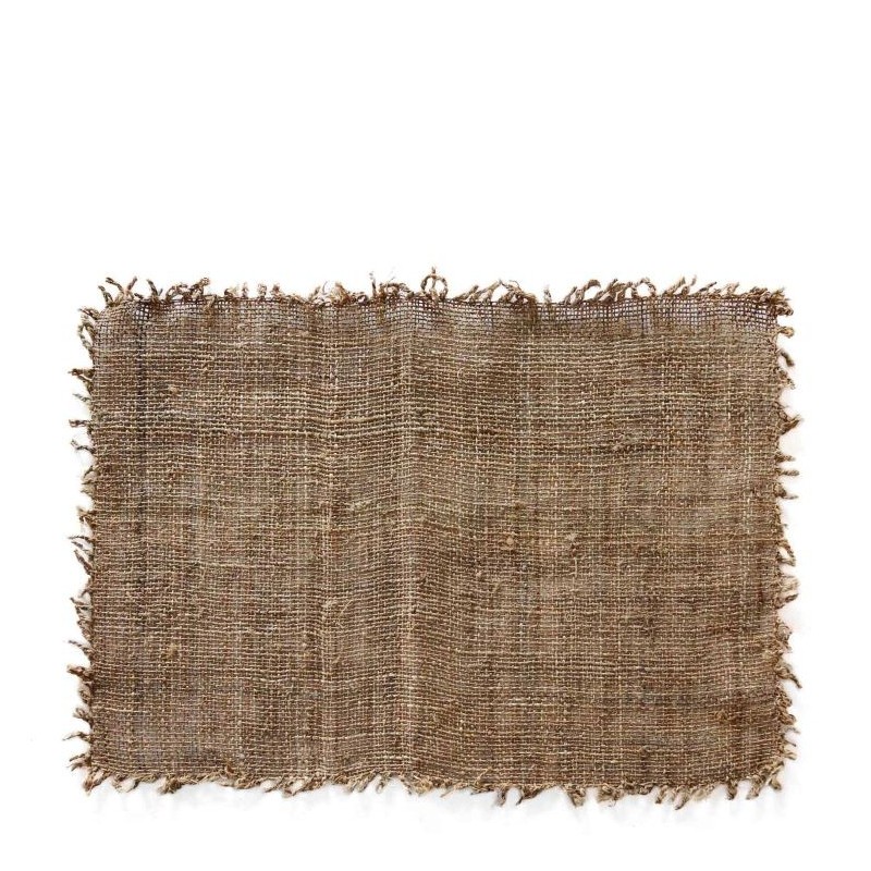 Natural jute placemat with fringes 36x50 cm
