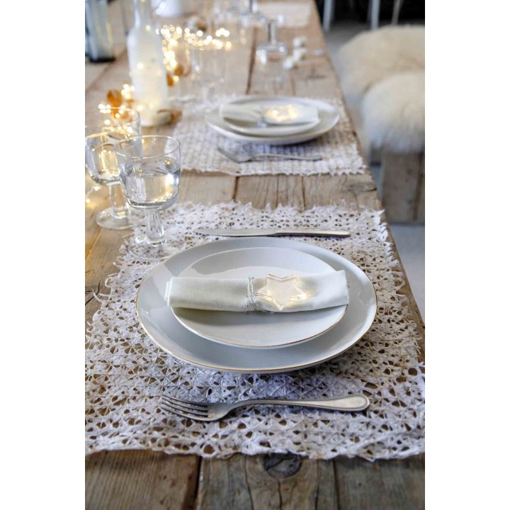 Set de table en papier blanche/or fait a la main 31.5x47 cm