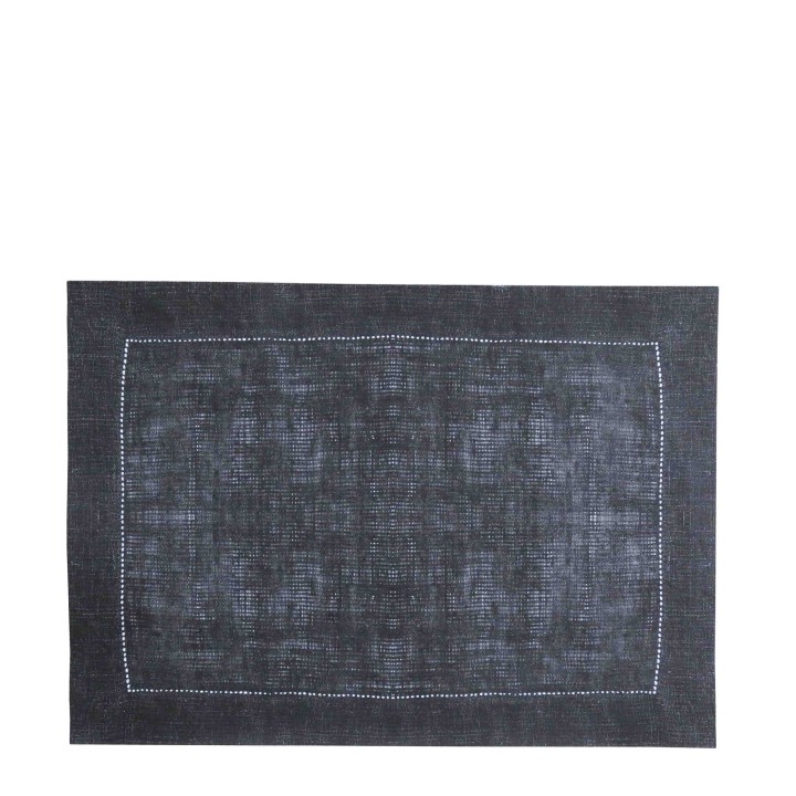 Set de table en fibre de cellulose noir avec blanc tirets 31.5 x 47 cm