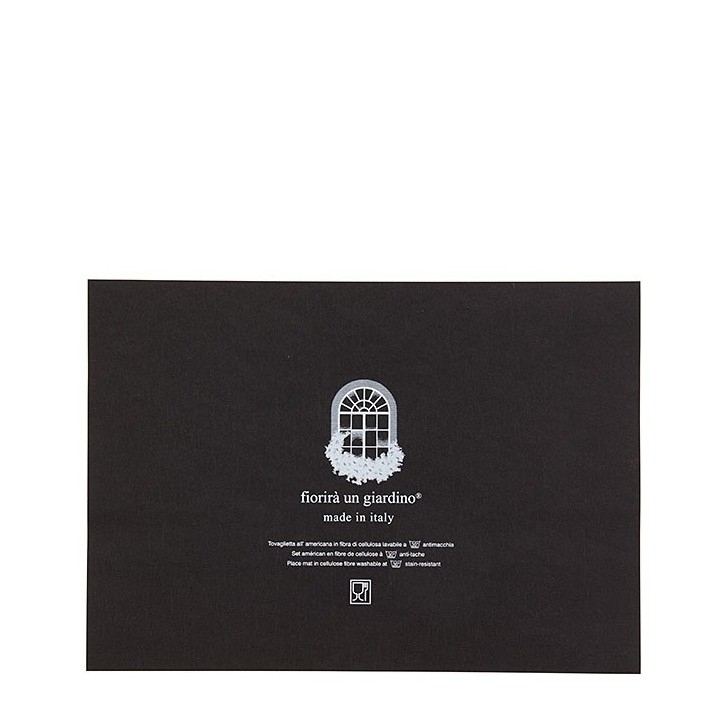 Cellulose fiber placemat black with white fish