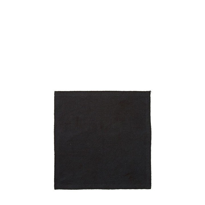 Serviette en coton noir point overlock 30 x 30 cm