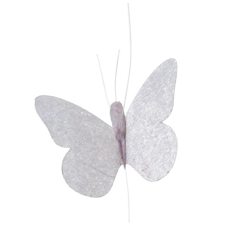 Fil de petits papillons blancs en plastique 150 cm