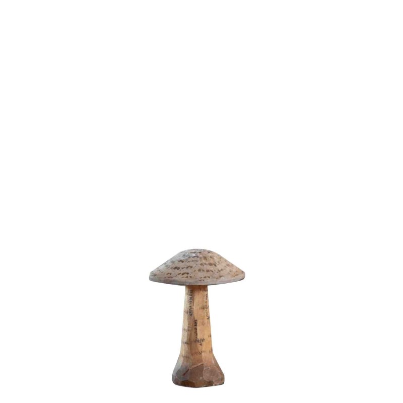 Champignon sculpte a la main en bois porte-billet h8cm