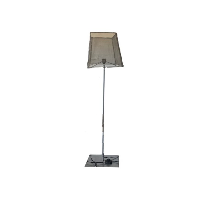 Floor lamp with net grey lampshade h167 cm