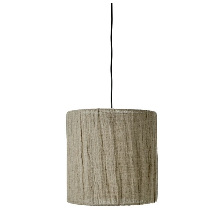 Lampe suspendue en lin et fer gris d40 h40 cm
