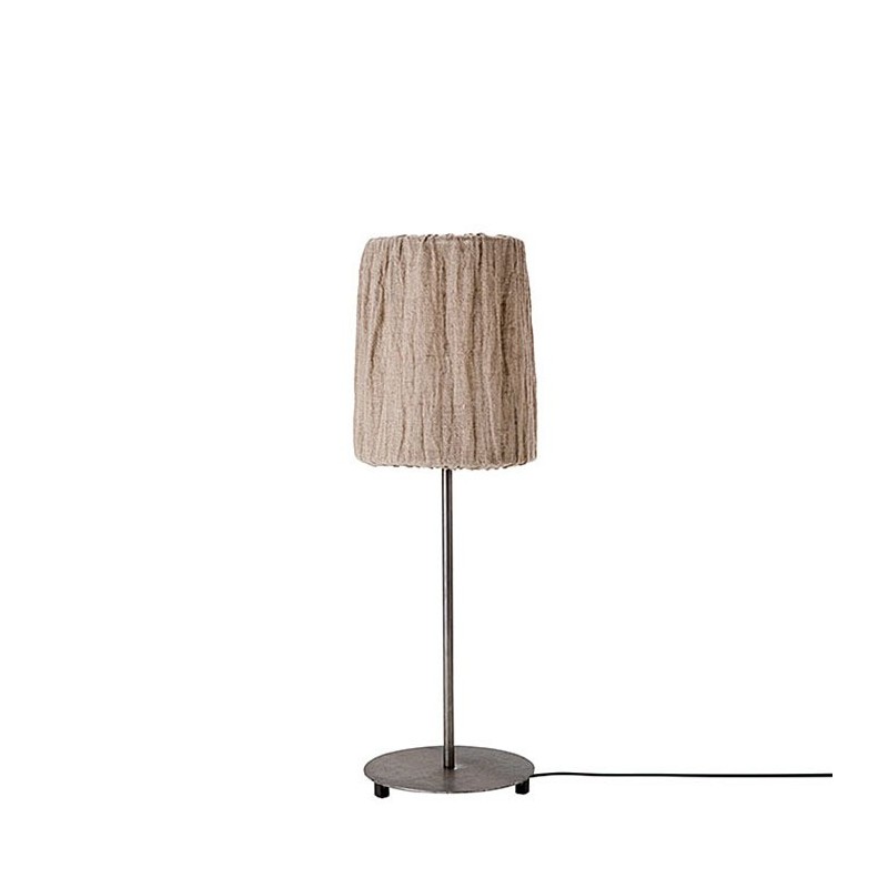 Lampada da tavolo lino e ferro grigio h70 cm