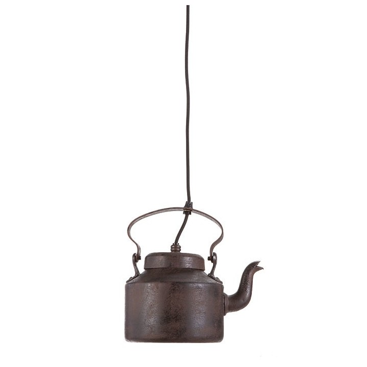 Lampe bouilloire en metal fonce 18 x 26 h26 cm