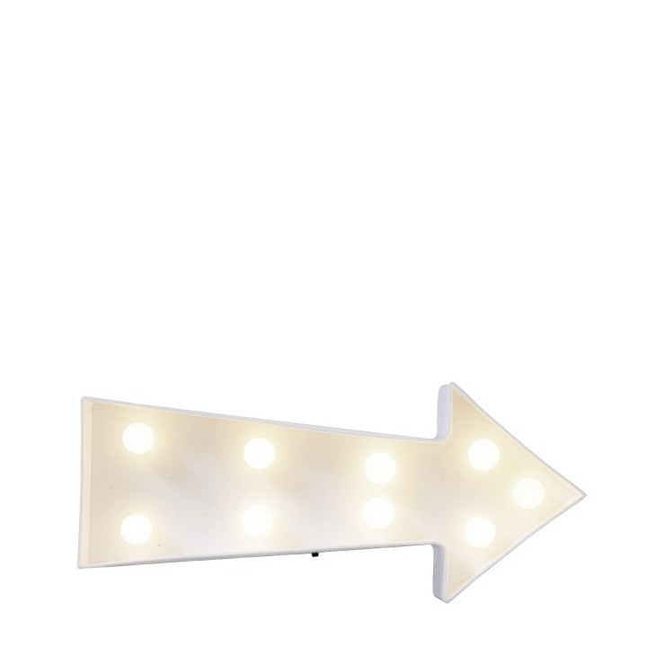 9 white led lights arrow 22 x 5 h10 cm