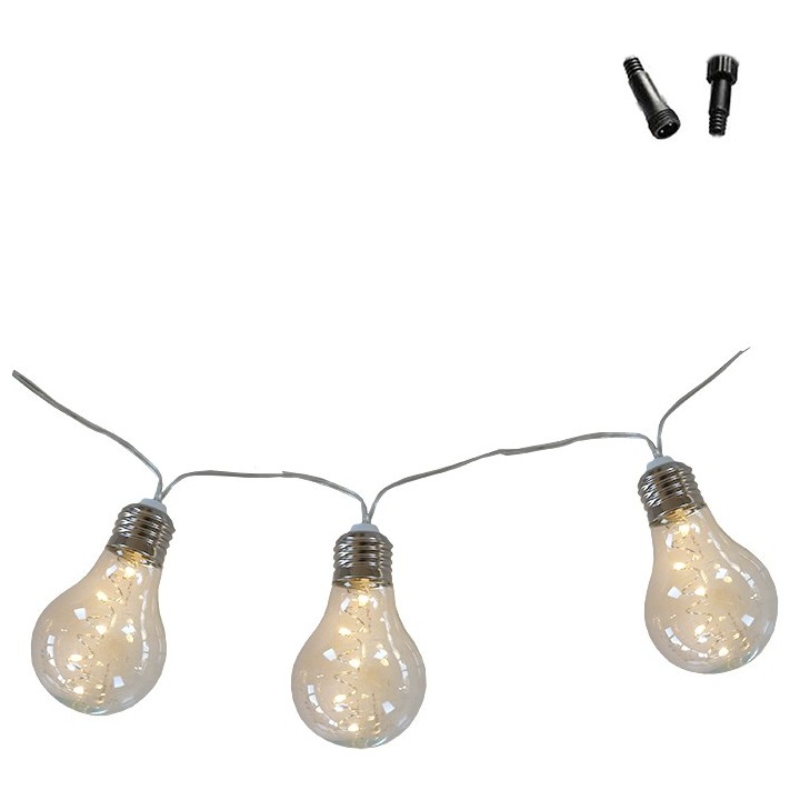 Fil 10 ampoules en plastique avec prise de courante pour int-ext 5m