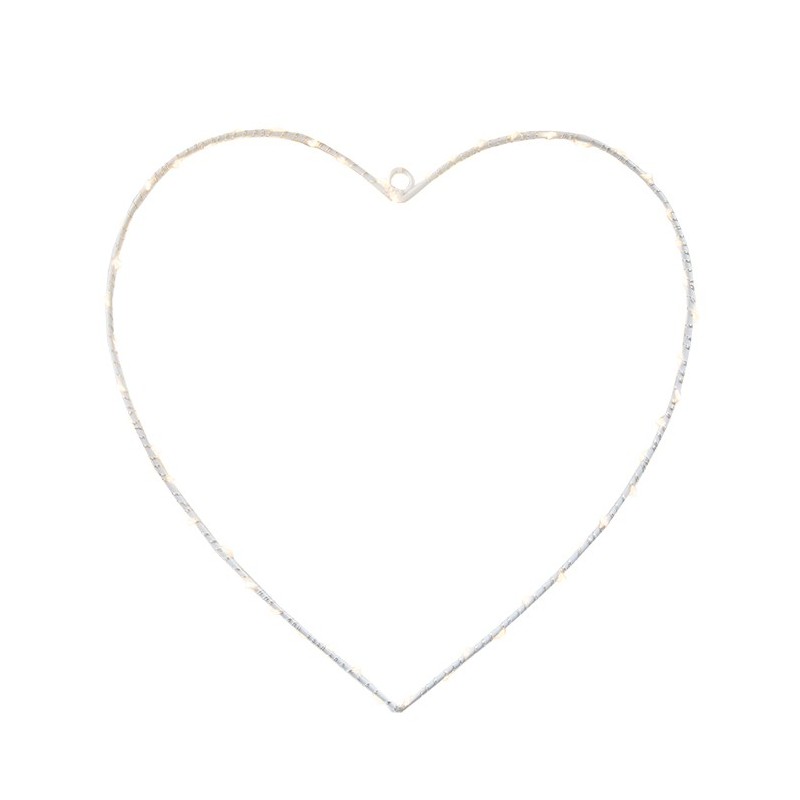 Cuore 50 led batteria interno/esterno h30 cm