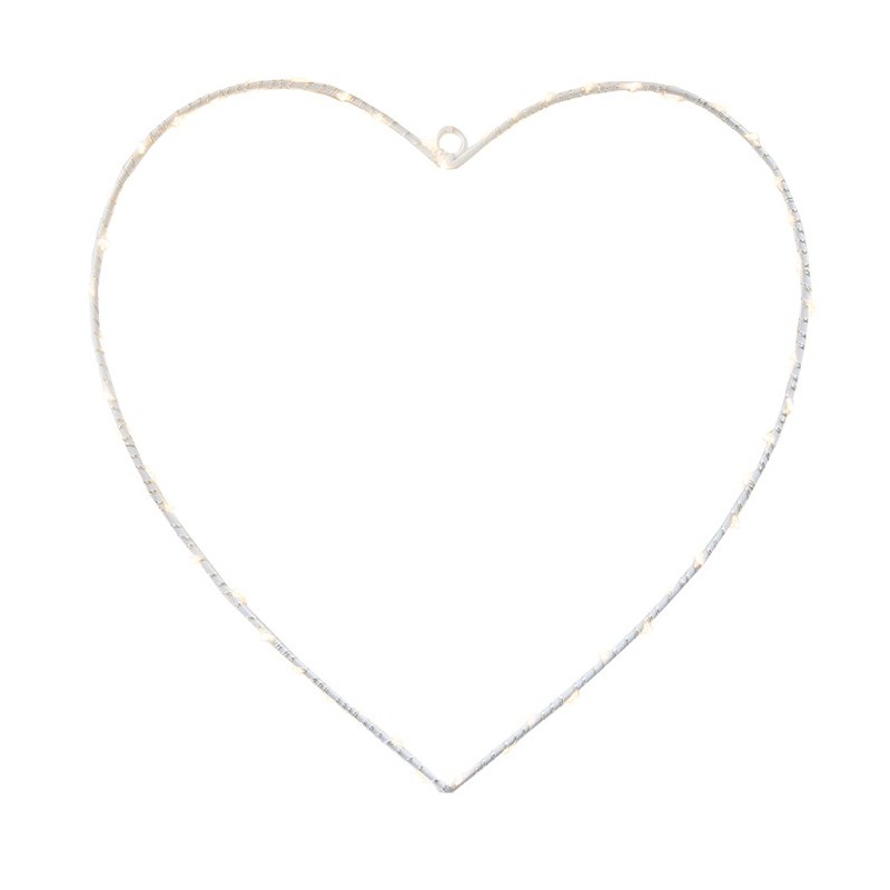 Heart of 50 leds with battery suitable for outdoor use h50 cm