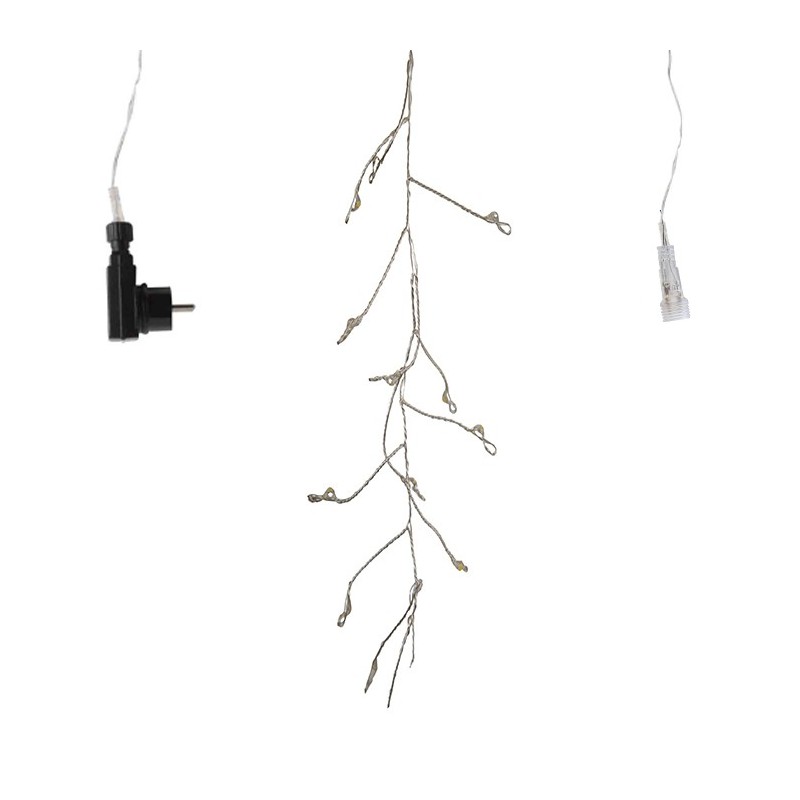 Cascade de 300 lumieres led avec prise de courant int/ext usage 3 m