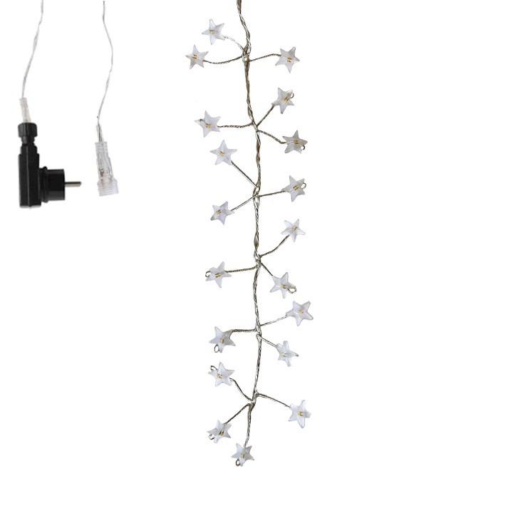 Cascade de 200 etoiles electricite avec minuterie 2,6 m