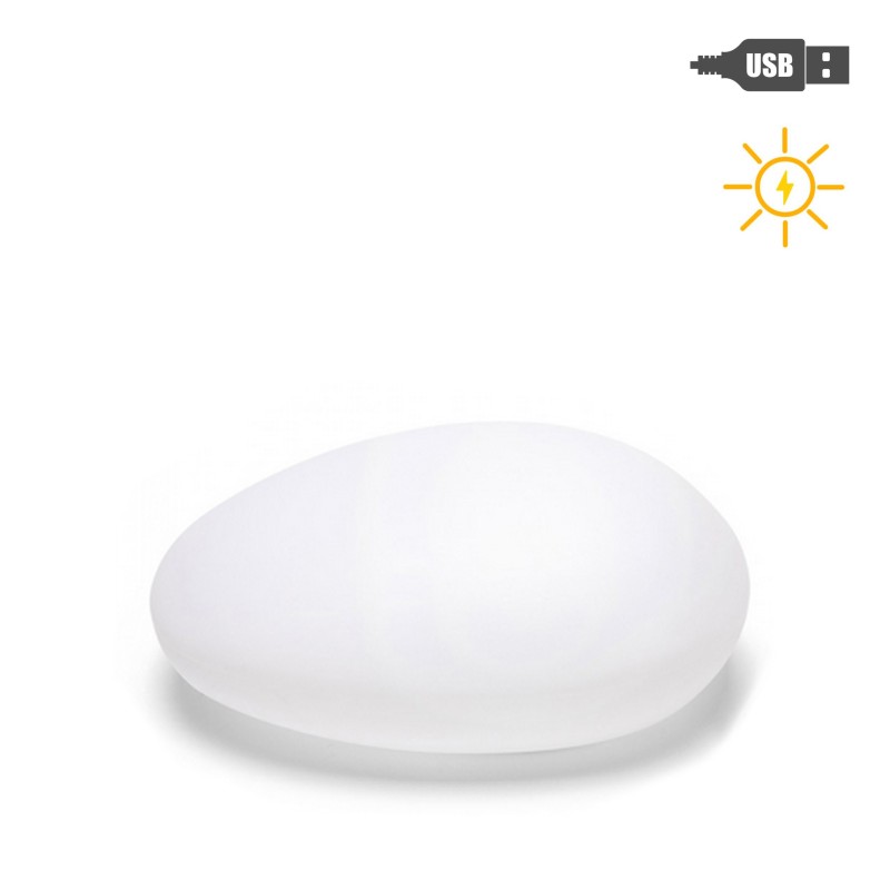 Lampe a pierre de jardin solaire/usb 32x40 h22 cm