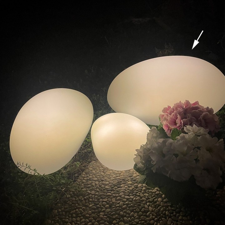 Stone shaped garden lamp usb/solar power h22 cm