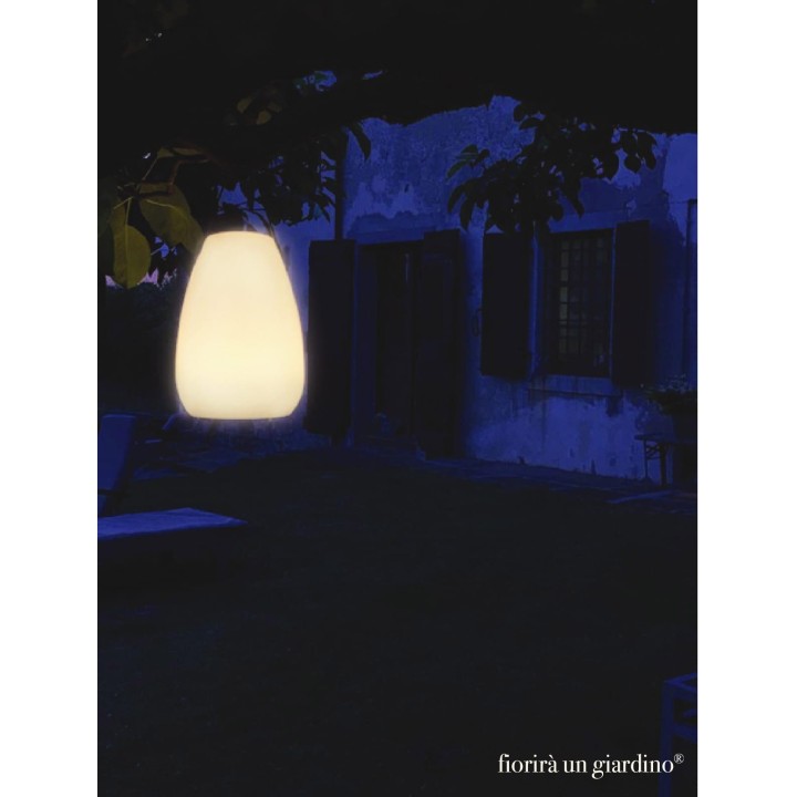 Lampada da giardino led manico nero ricarica usb d13 h20 cm