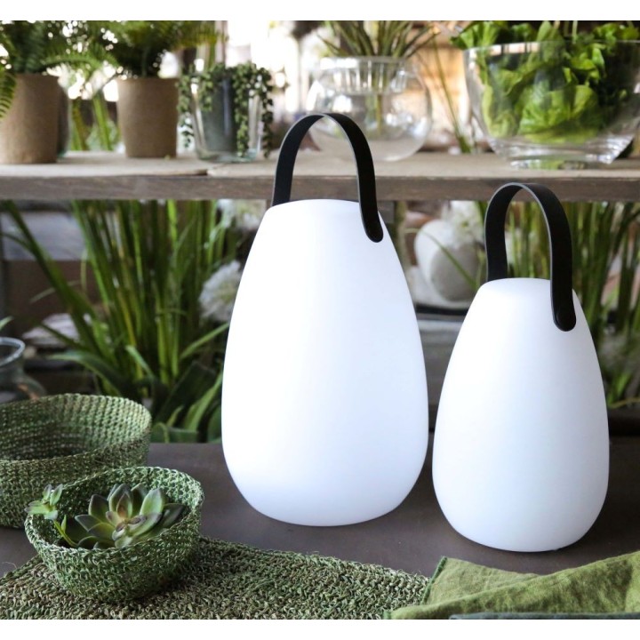 Led garden lamp with black handle usb charger d18 h26 cm